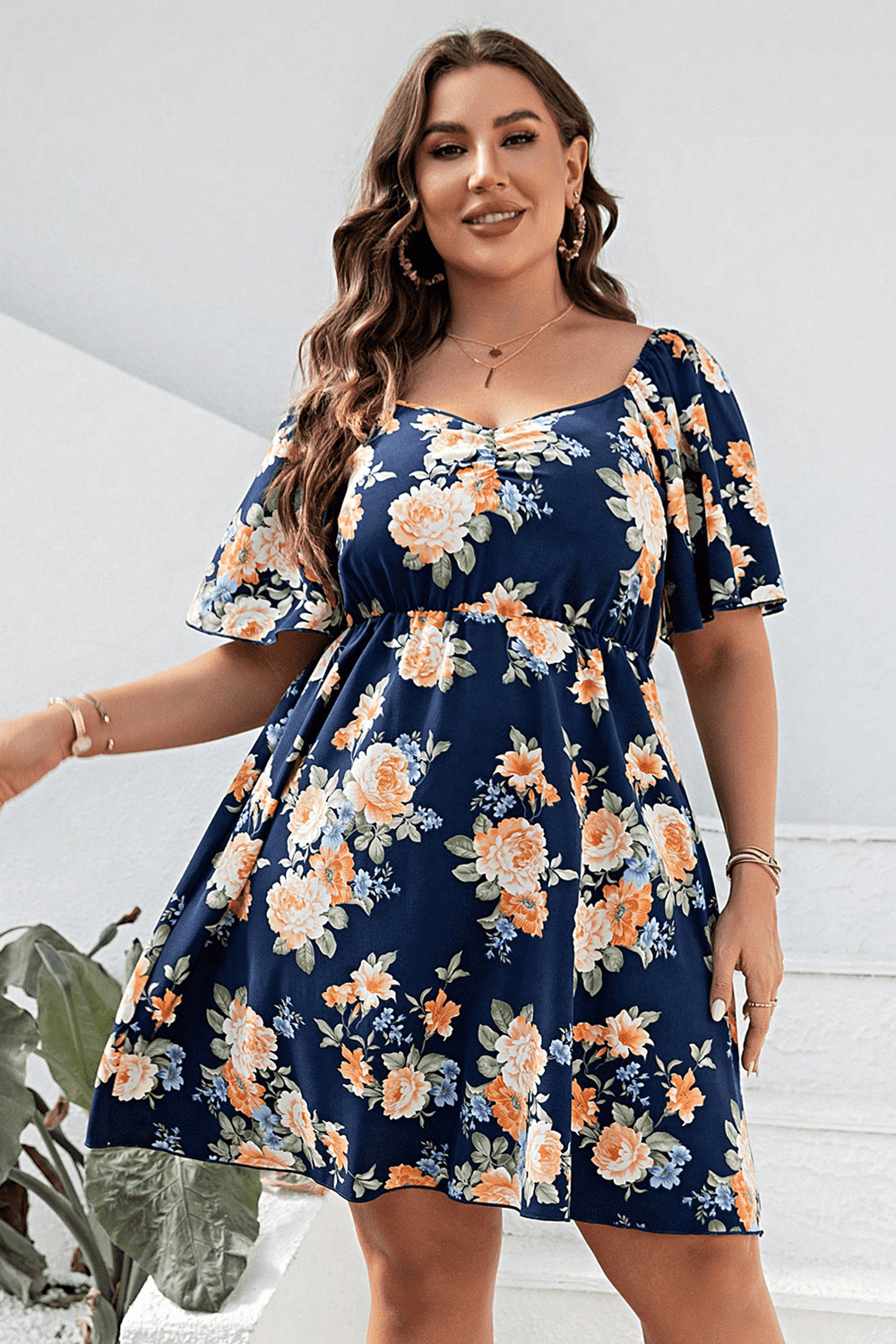 Blue Wisteria Flutter Mini Dress