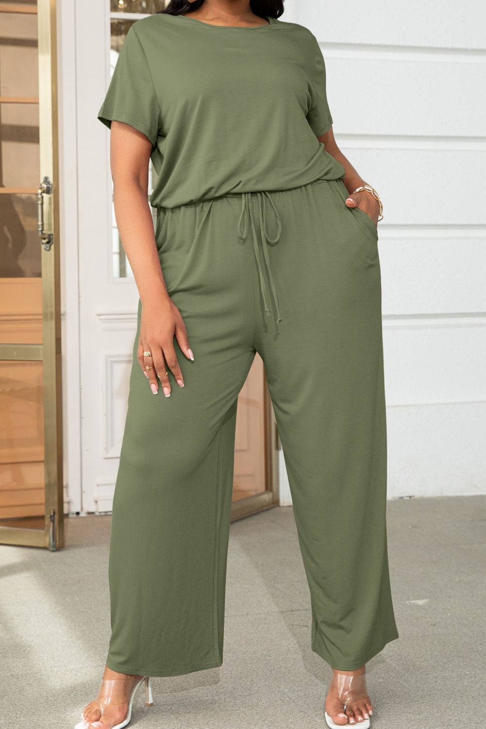 Emmie Drawstring Long Length Romper
