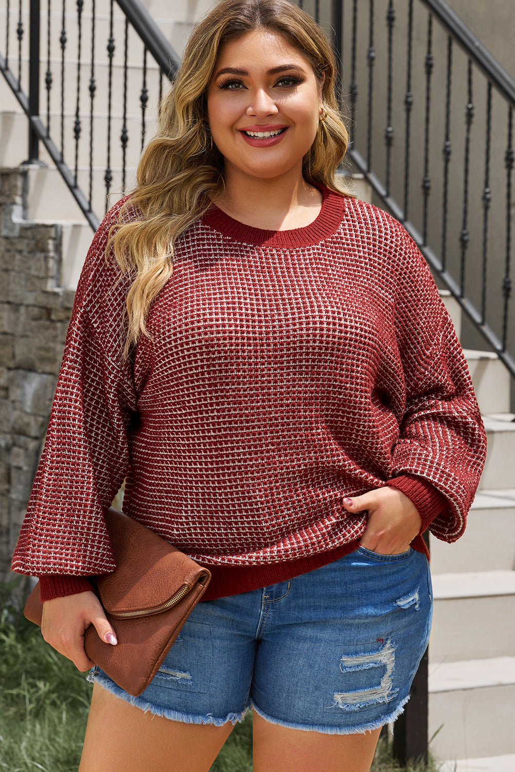 Lila Waffle-Knit Sweater