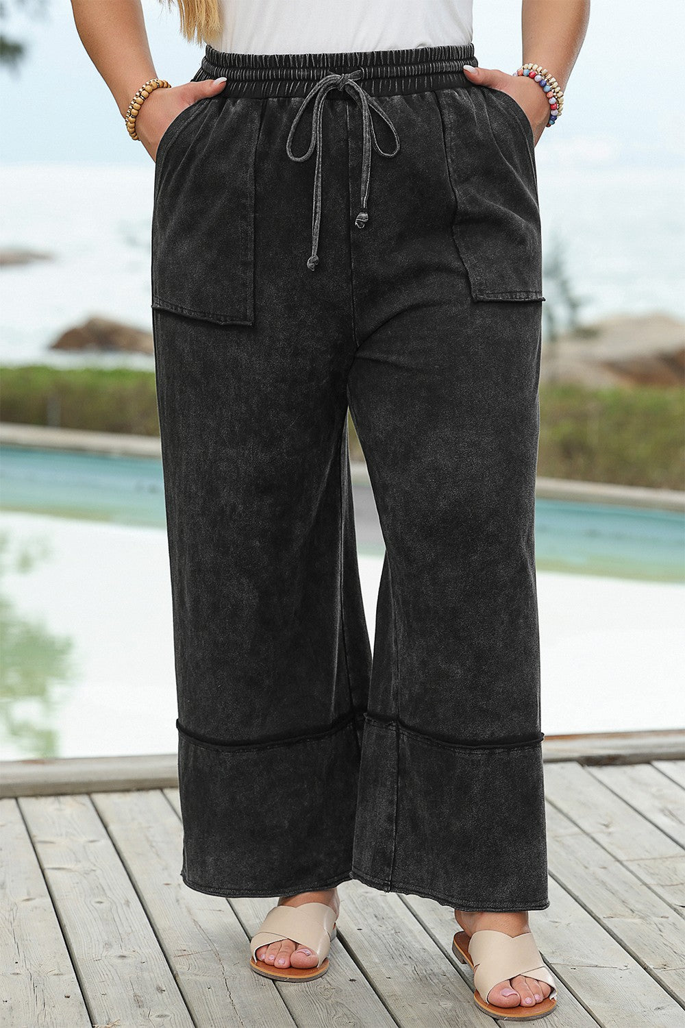Trish Drawstring Wide Leg Pants