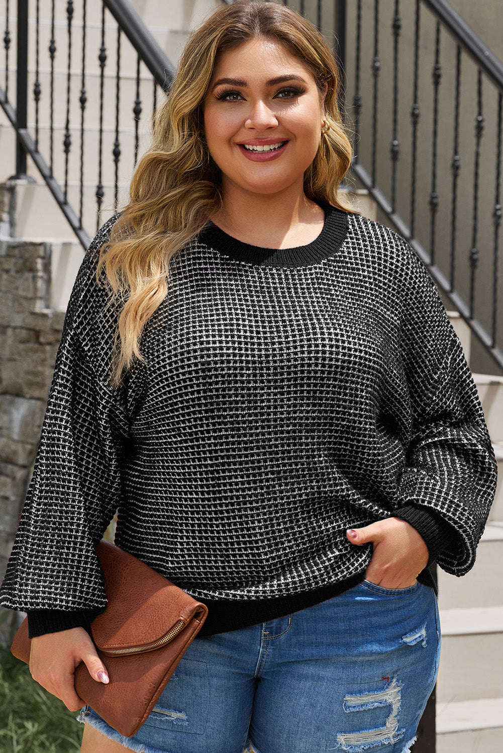 Lila Waffle-Knit Sweater