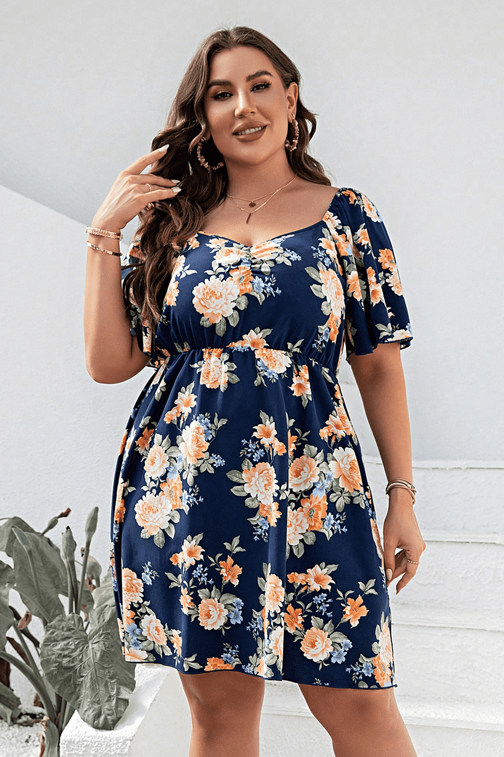 Blue Wisteria Flutter Mini Dress
