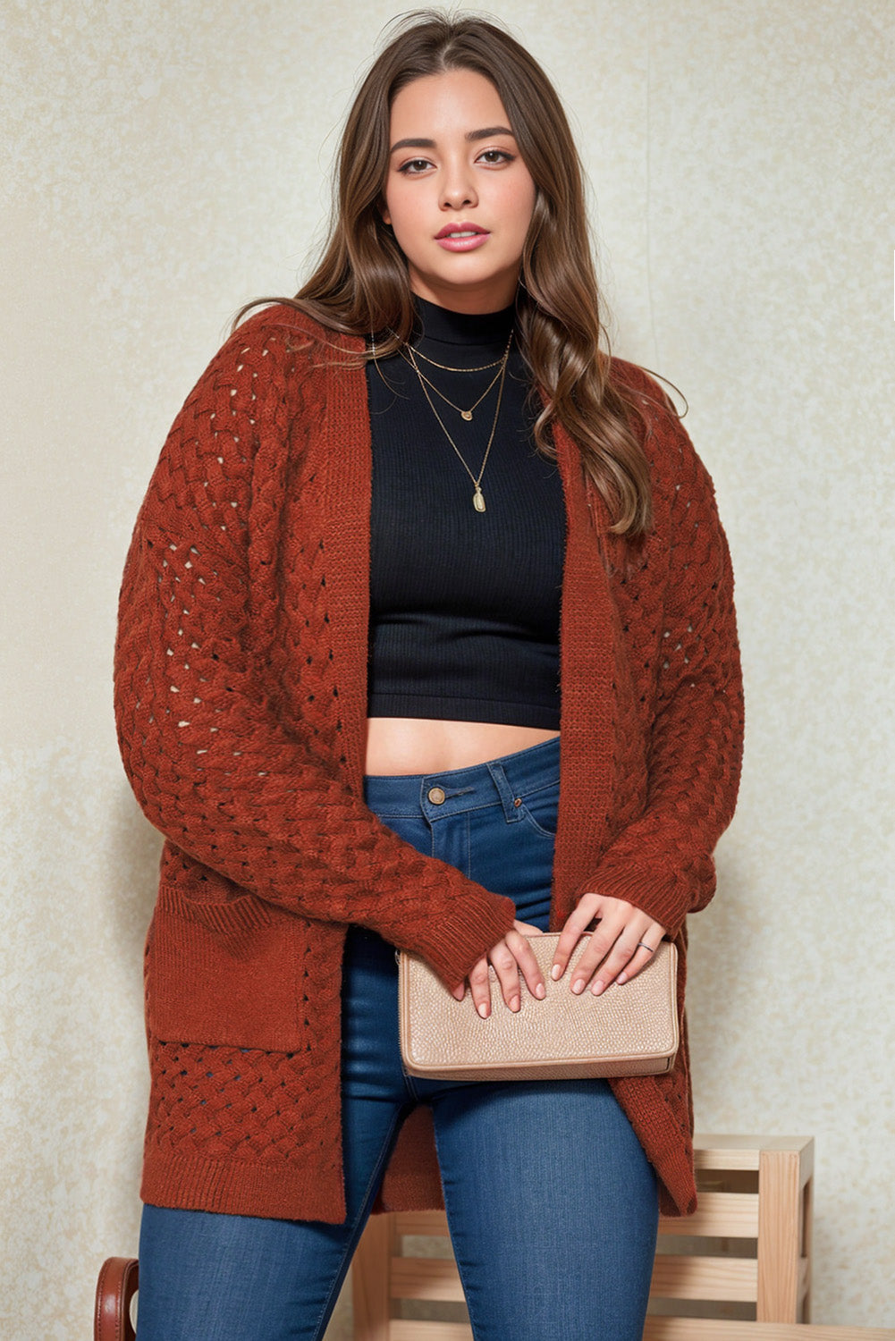 Bridgette Chestnut Knit Cardigan
