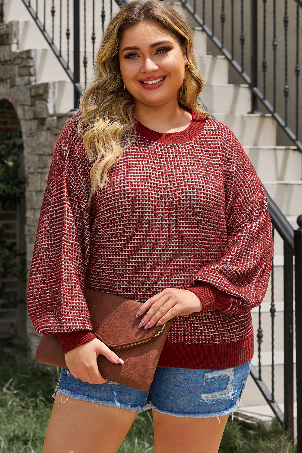 Lila Waffle-Knit Sweater