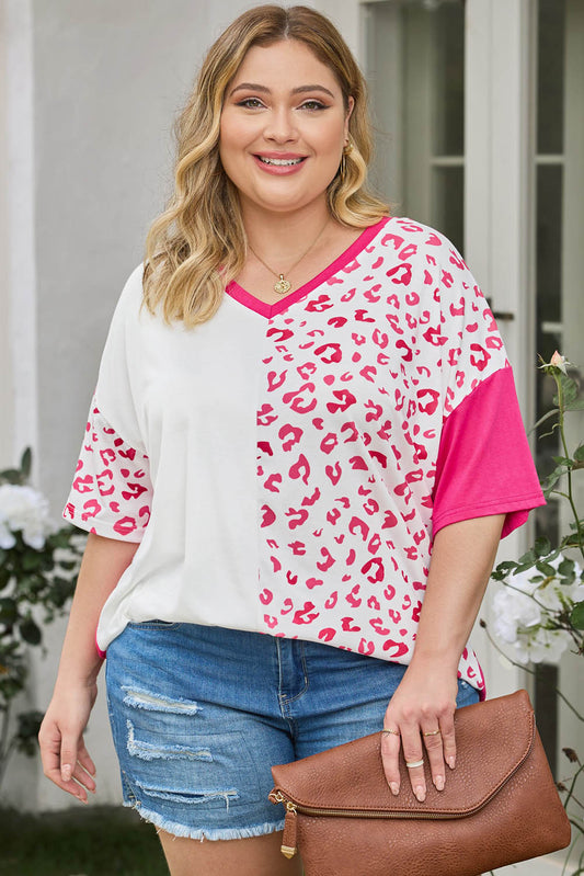 Leanne Two Tone V-Neck T-shirt
