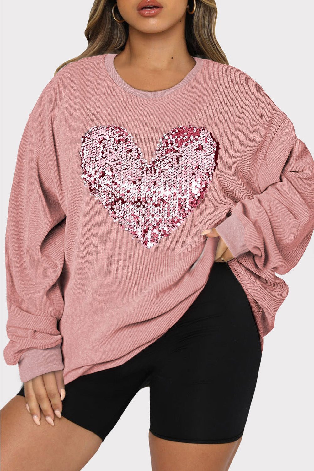 Liz Sequin Heart Sweatshirt