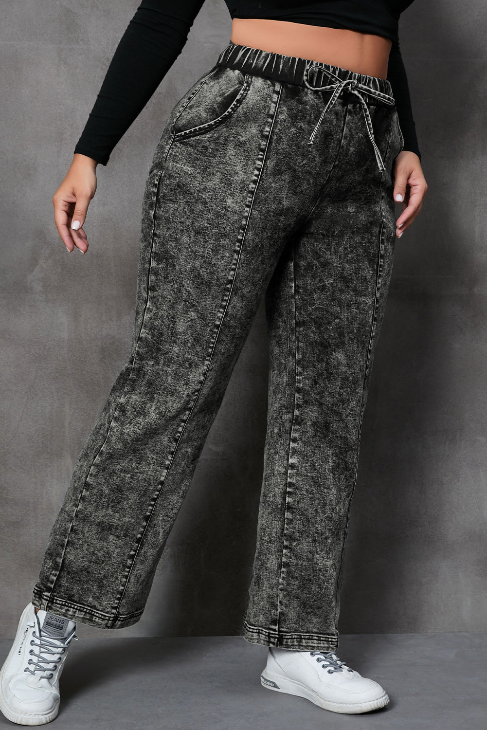 Jordan Drawstring Straight Jeans