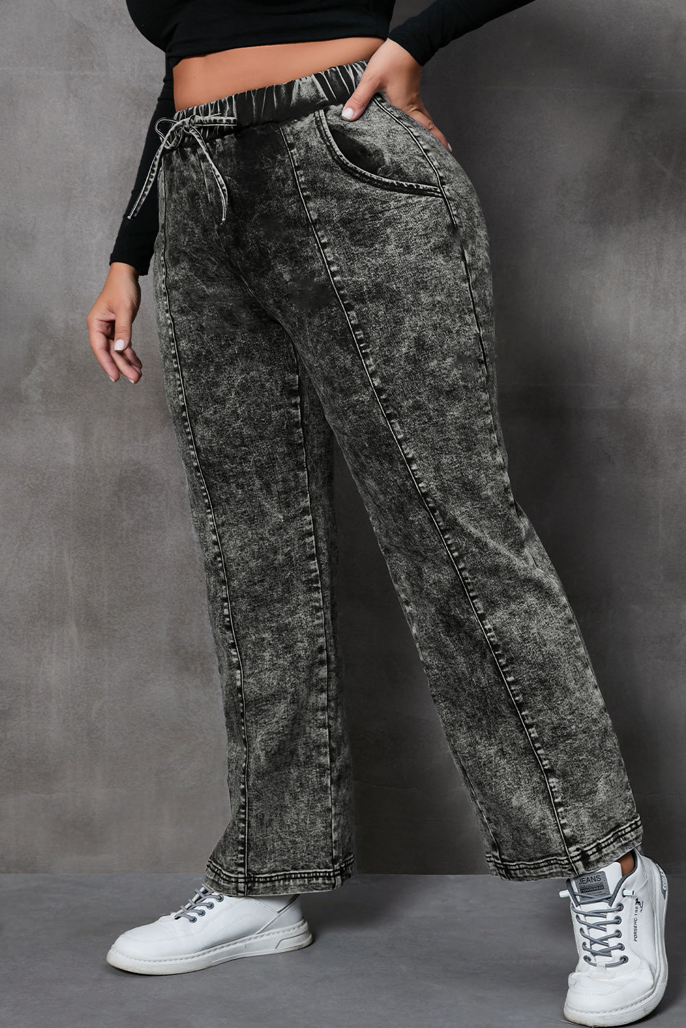 Jordan Drawstring Straight Jeans