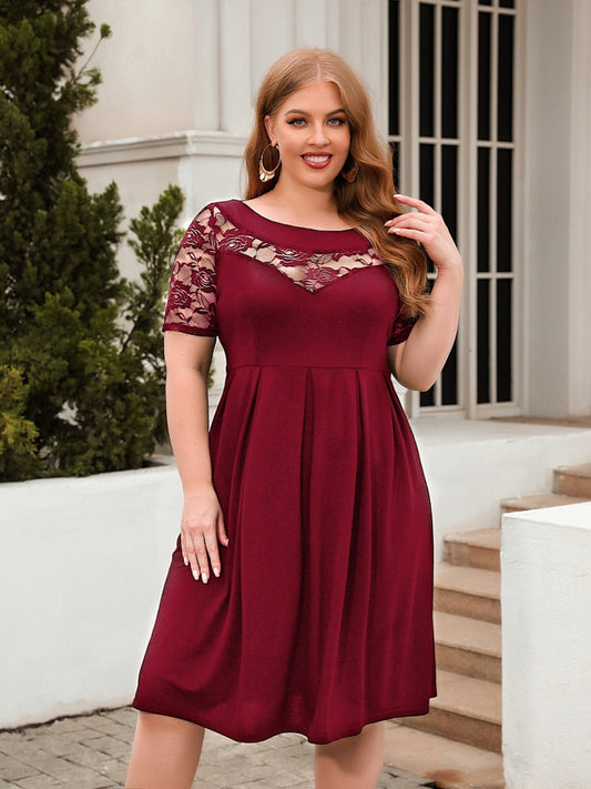 Rebecca Lace Neck Dress