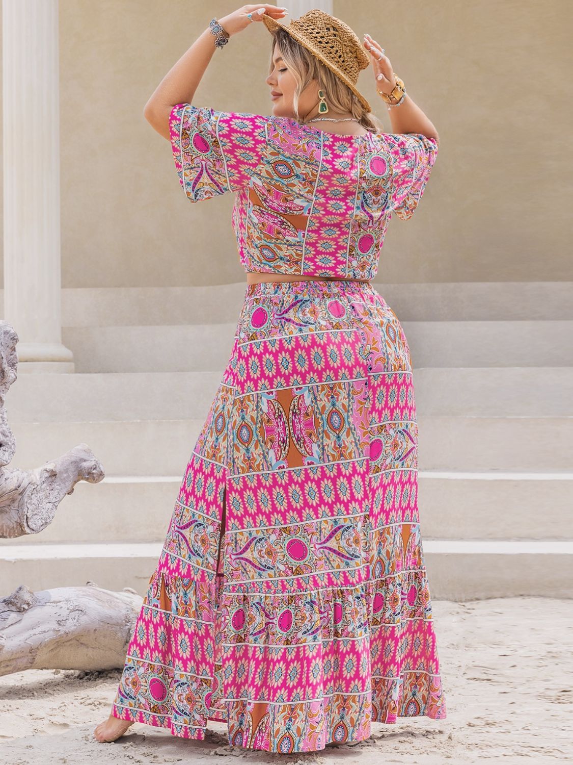 Jamie V-Neck Skirt Set